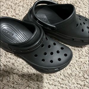 Black platform crocs #emo